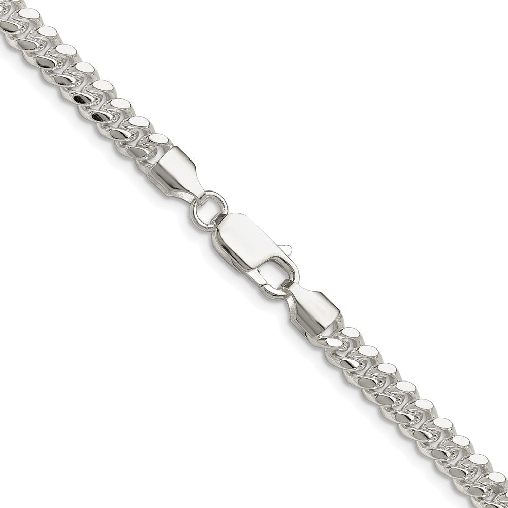 Sterling Silver Rhodium-plated Polished 5.7mm Domed Curb Chain