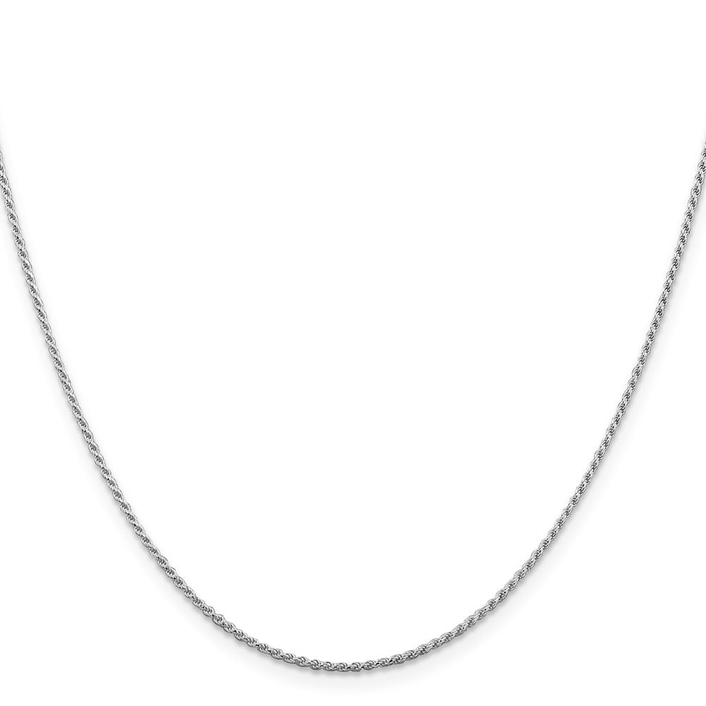 Sterling Silver Rhodium-plated 1.1mm Diamond-cut Rope Chain w/ ext.