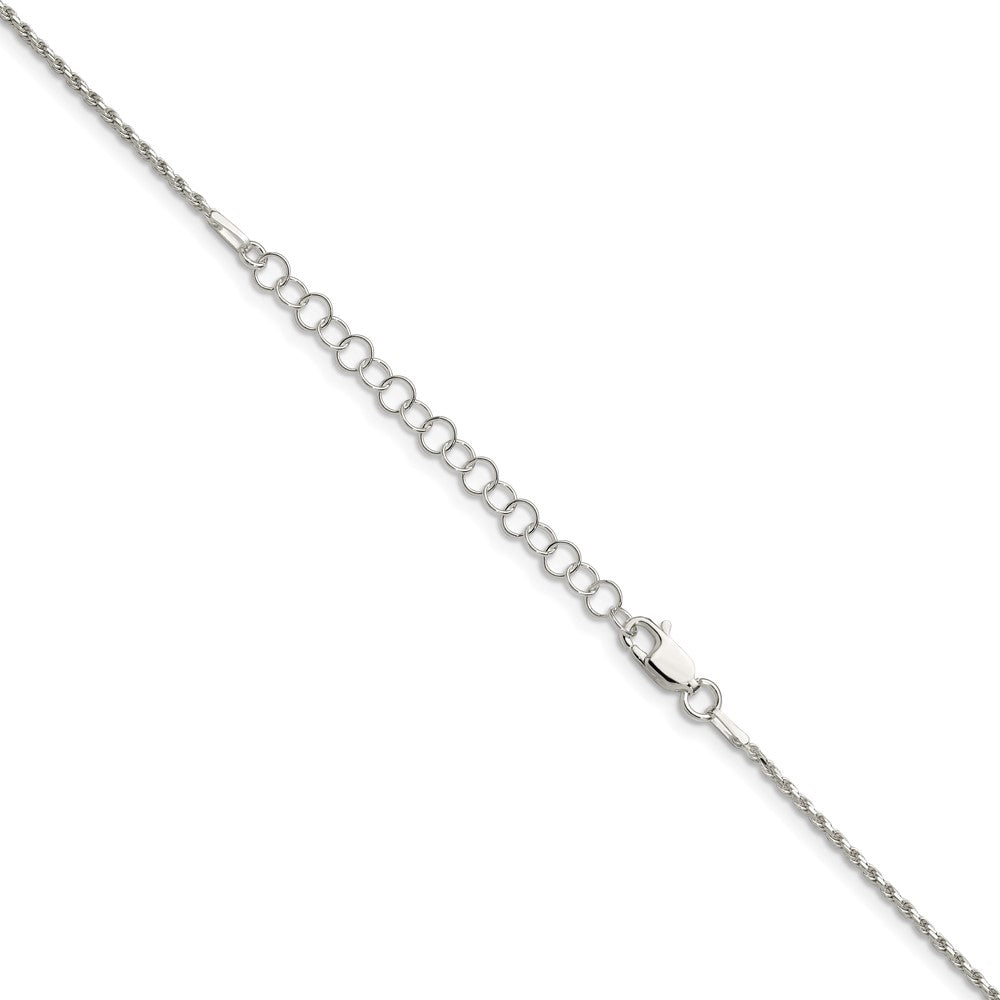 Sterling Silver 1.5mm Diamond-cut Rope Chain w/ ext.