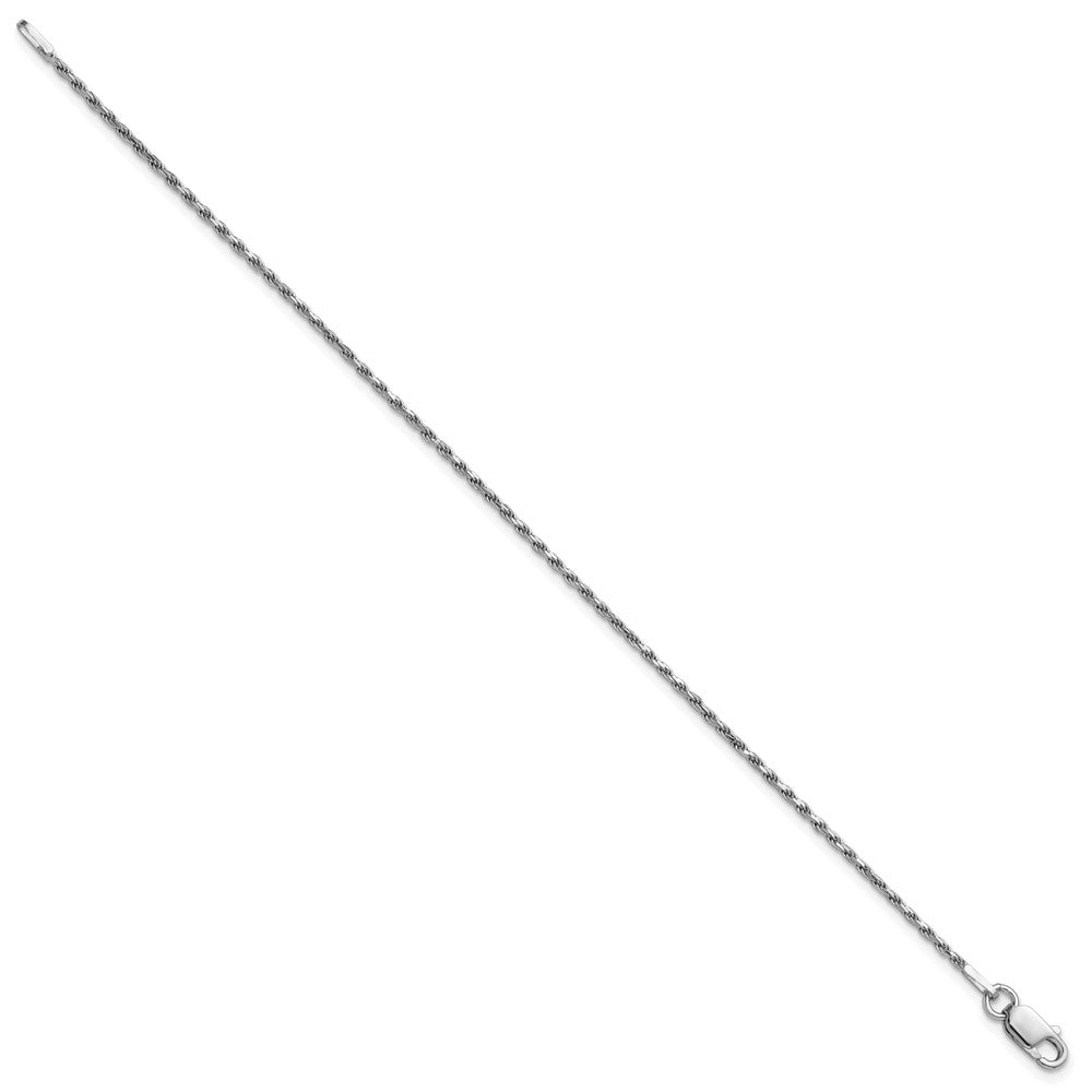 Sterling Silver Rhodium-plated 1.5mm Diamond-cut Rope Chain