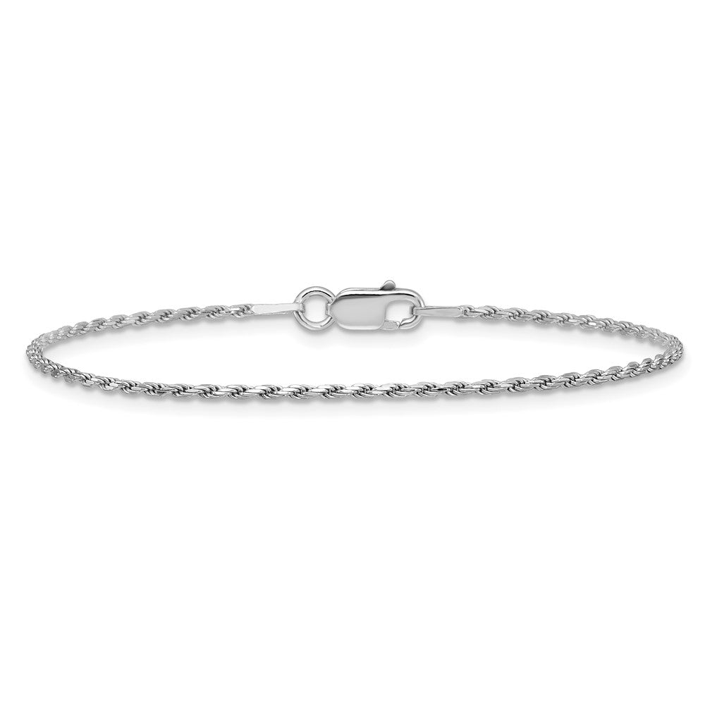 Sterling Silver Rhodium-plated 1.5mm Diamond-cut Rope Chain