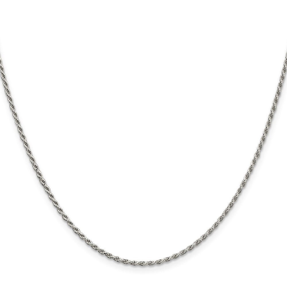 Sterling Silver 1.7mm Diamond-cut Rope Chain w/ ext.