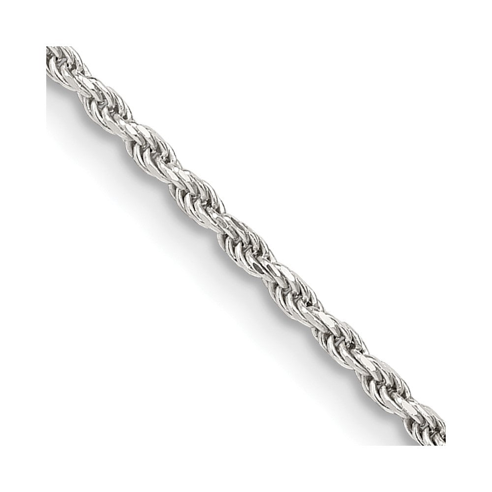 Sterling Silver 1.7mm Diamond-cut Rope Chain w/ ext.
