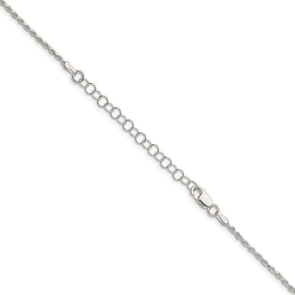 Sterling Silver 1.7mm Diamond-cut Rope Chain w/ ext.