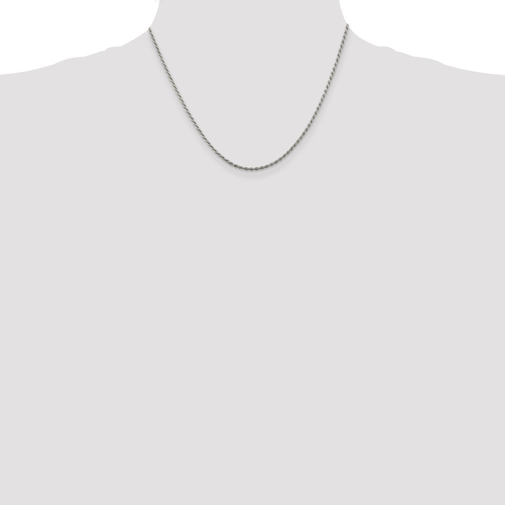 Sterling Silver 1.85mm Diamond-cut Rope Chain w/ ext.