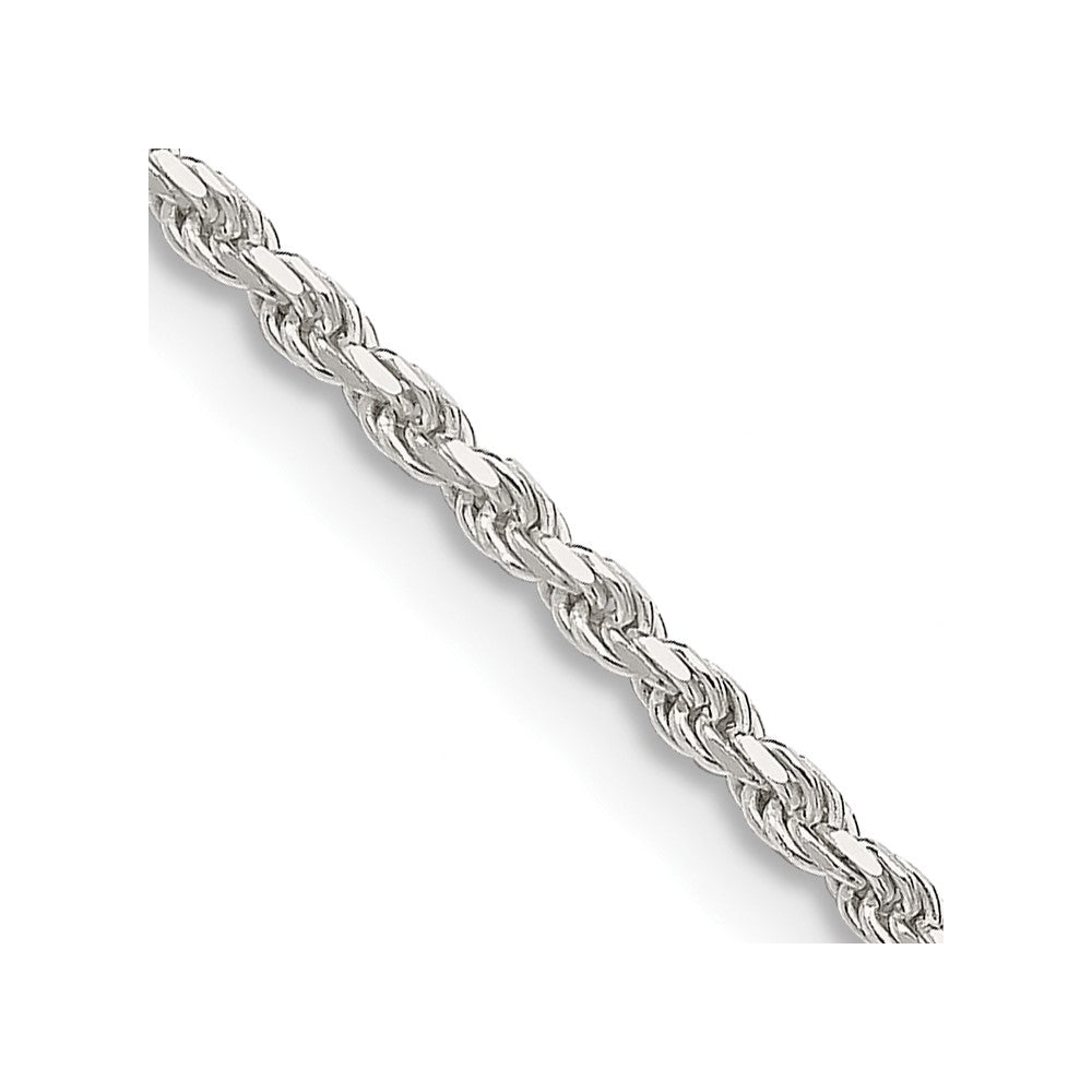 Sterling Silver 1.85mm Diamond-cut Rope Chain w/ ext.