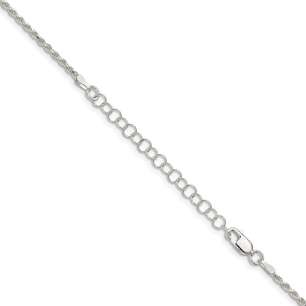 Sterling Silver 1.85mm Diamond-cut Rope Chain w/ ext.