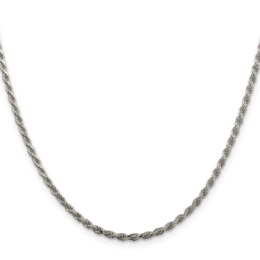 Sterling Silver 2.25mm Diamond-cut Rope Chain w/ ext.