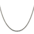 Sterling Silver 2.25mm Diamond-cut Rope Chain w/ ext.