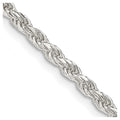 Sterling Silver 2.75mm Diamond-cut Rope Chain w/ ext.