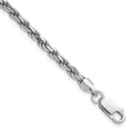 Sterling Silver Rhodium-plated 3.2mm Diamond-cut Rope Chain