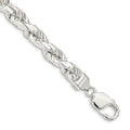 Sterling Silver 7.8mm Diamond-cut Rope Chain
