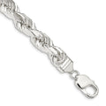 Sterling Silver 9.0mm Diamond-cut Rope Chain
