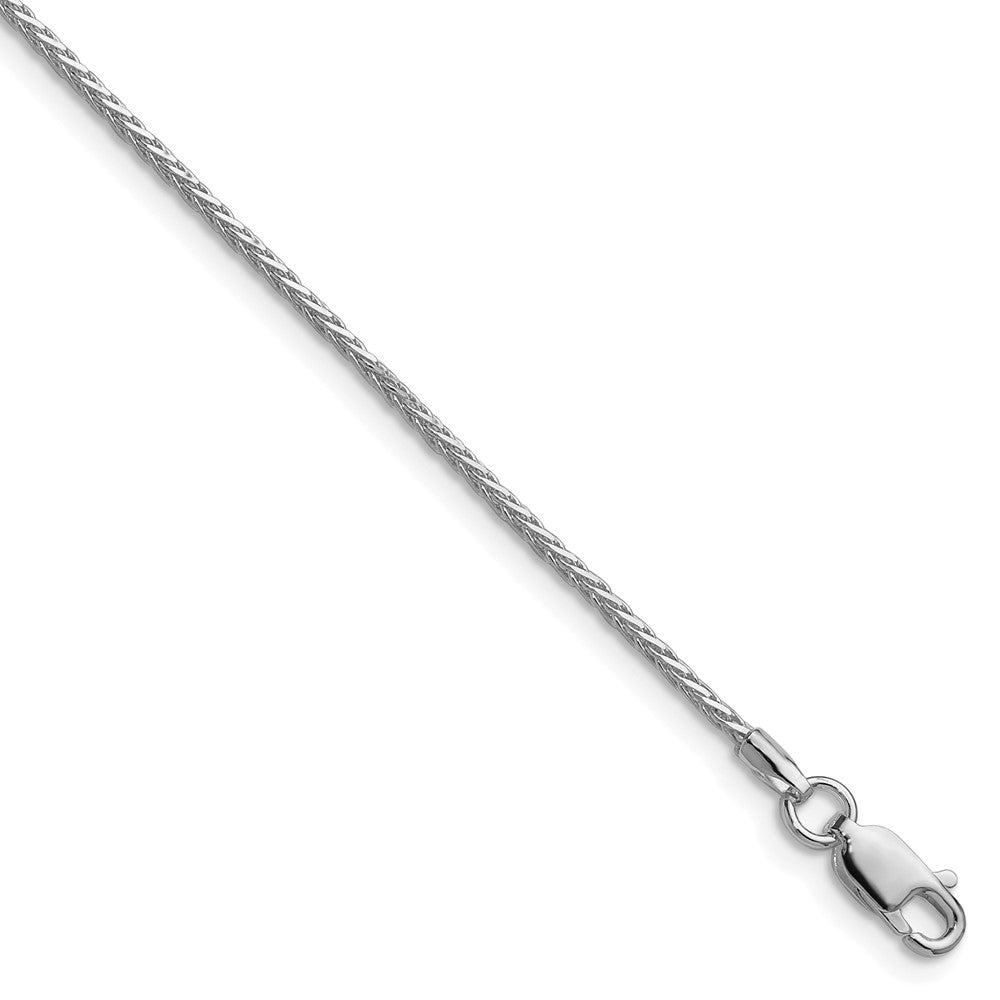 Sterling Silver Rhodium-plated 1.45mm 8 Sided D/C Double Spiga Chain