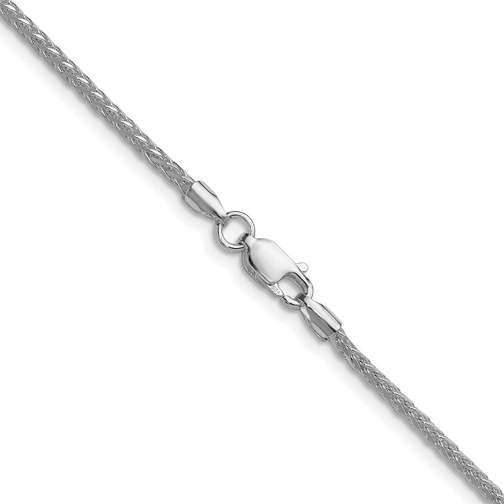 Sterling Silver Rhodium-plated 2.0mm 8 Sided D/C Double Spiga Chain