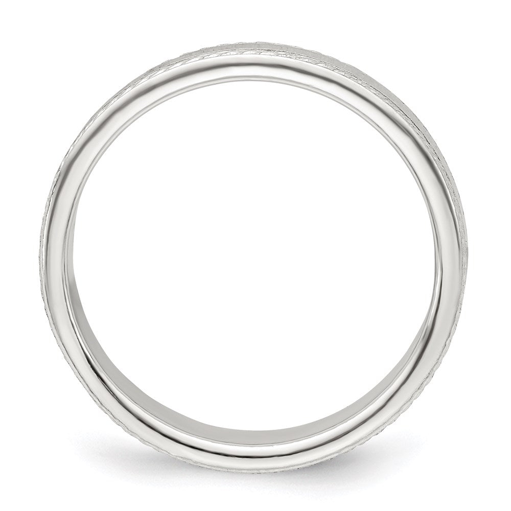 Sterling Silver 4mm Design Edge Band