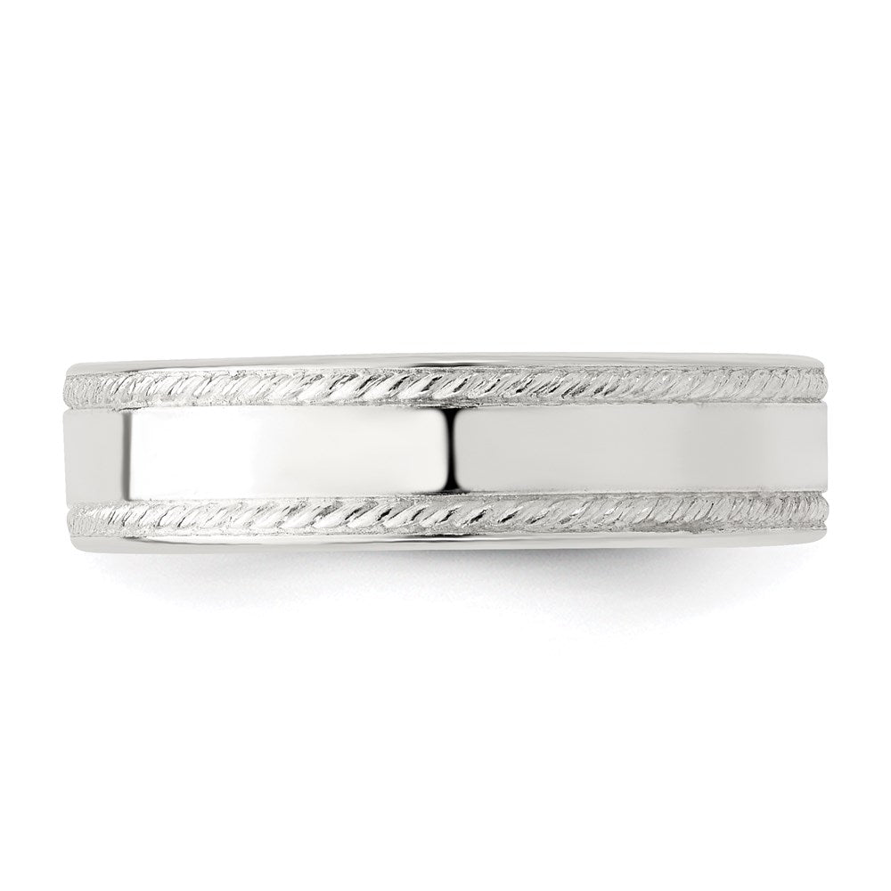 Sterling Silver 5mm Design Edge Band