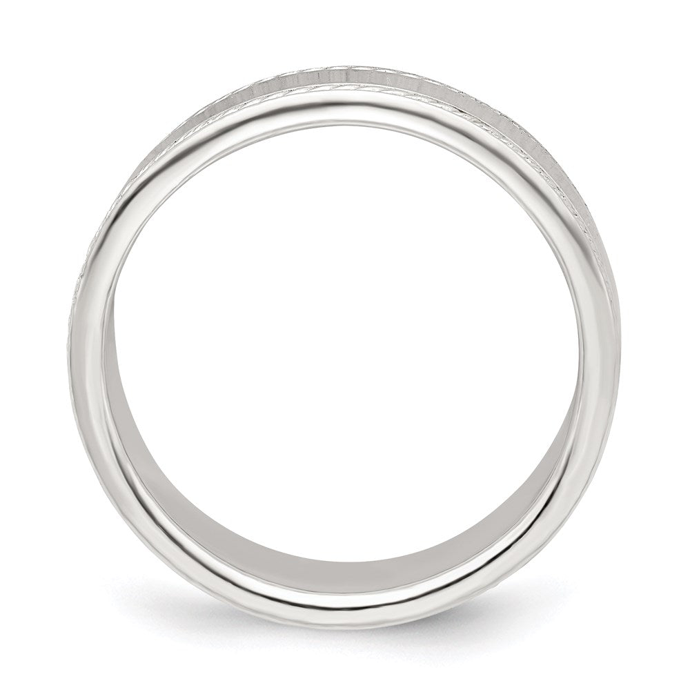 Sterling Silver 6mm Design Edge Band