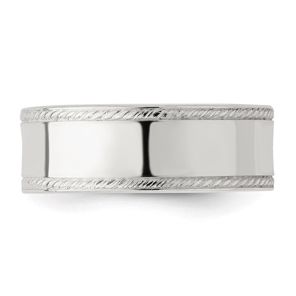 Sterling Silver 7 mm Design Edge Band