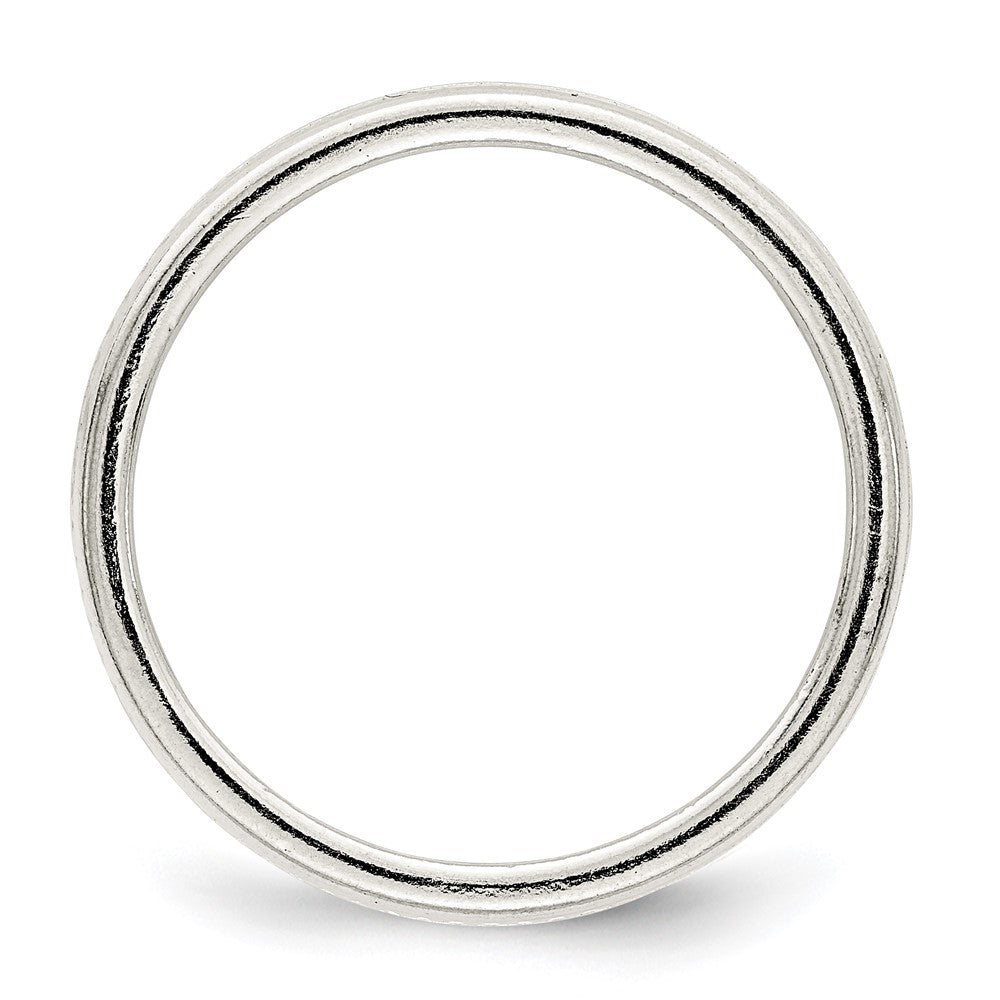 Sterling Silver 9.5mm Designed Edge Band