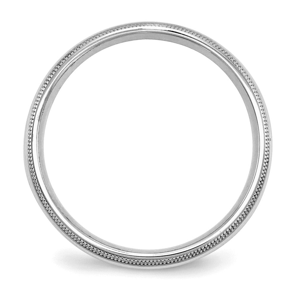 Sterling Silver Rh-plated 5mm Comfort Fit Double Milgrain Band