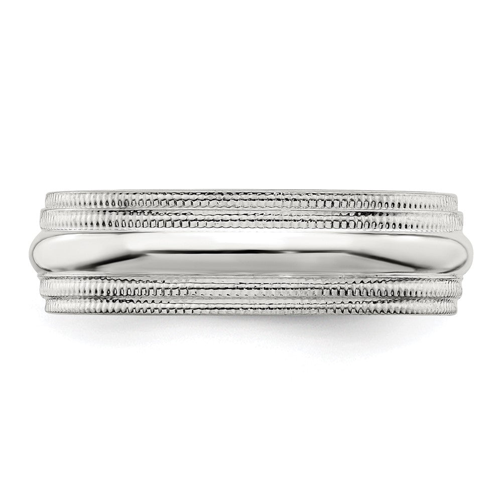Sterling Silver 6mm Comfort Fit Double Milgrain Band