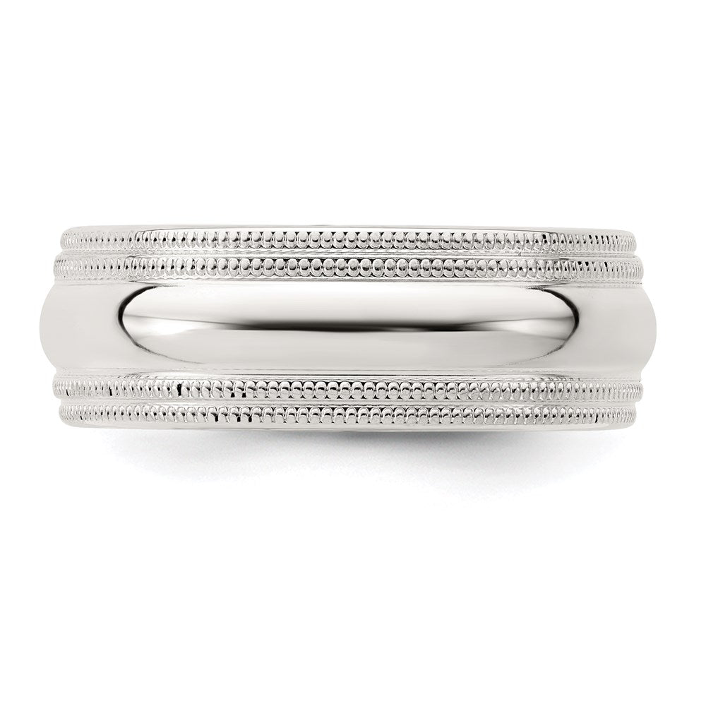 Sterling Silver 7mm Comfort Fit Double Milgrain Band
