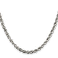 Sterling Silver Rhodium-plated 4.3mm Solid Rope Chain