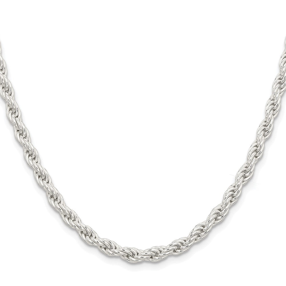 Sterling Silver Rhodium-plated 5mm Solid Rope Chain