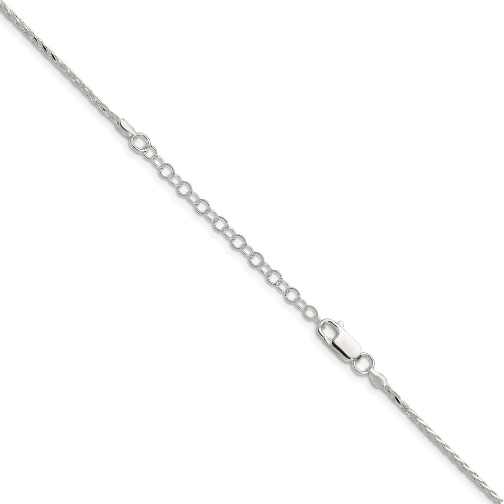 Sterling Silver 1.5mm Diamond-cut Spiga Chain w/ ext.