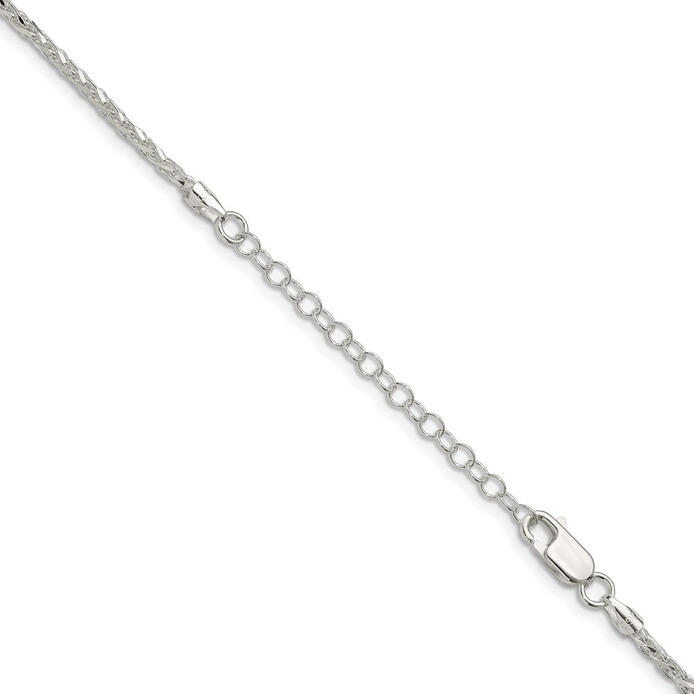 Sterling Silver 2mm Diamond-cut Spiga Chain w/ ext.