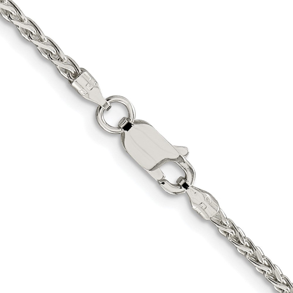 Sterling Silver Rhodium-plated 2mm Diamond-cut Spiga Chain