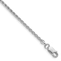 Sterling Silver Rhodium-plated 2mm Diamond-cut Spiga Chain w/2in ext.