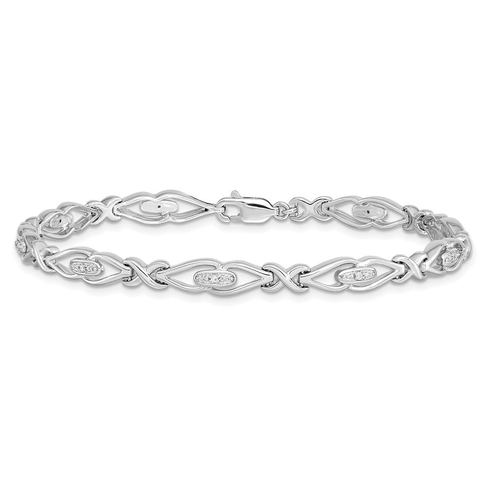 Sterling Silver Rhodium-plated Diam. Bracelet