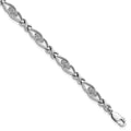 Sterling Silver Rhodium-plated Diam. Bracelet