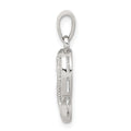 Sterling Silver Rhodium Diamond Heart Pendant