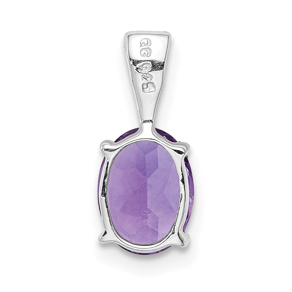 Sterling Silver Rhodium-plated Amethyst Pendant