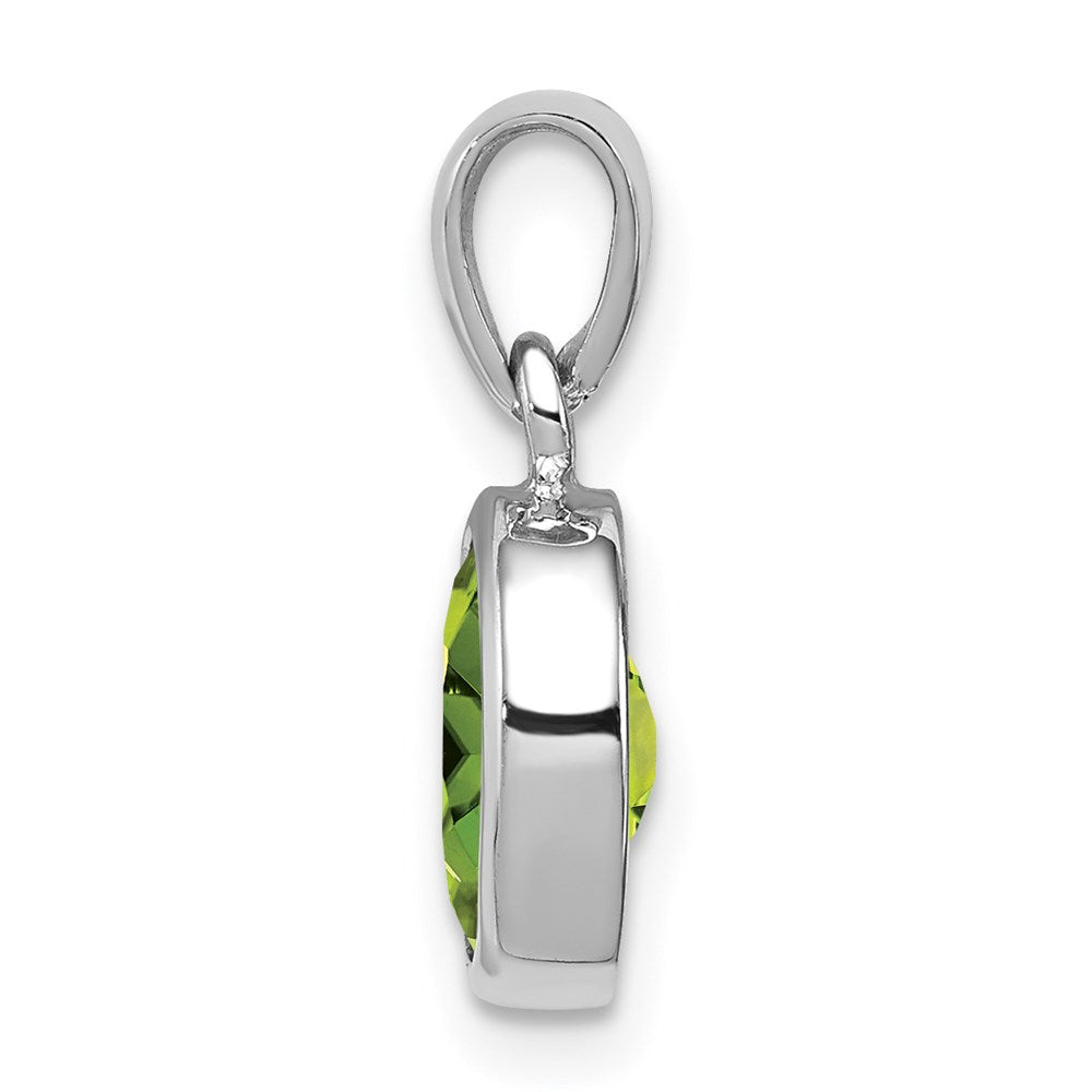 Sterling Silver Rhodium-plated Peridot Pendant