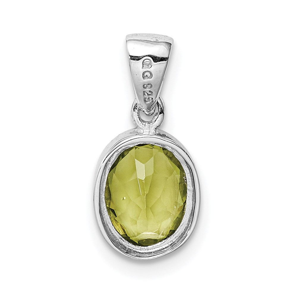 Sterling Silver Rhodium-plated Peridot Pendant