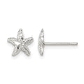 Sterling Silver Starfish Mini Earrings with D/C Center