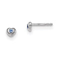 Sterling Silver Madi K RH-pltd Dec Blue Preciosa Crystal Heart Earrings