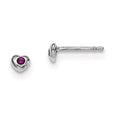 Sterling Silver Madi K RH-pltd Feb Purple Preciosa Crystal Heart Earrings