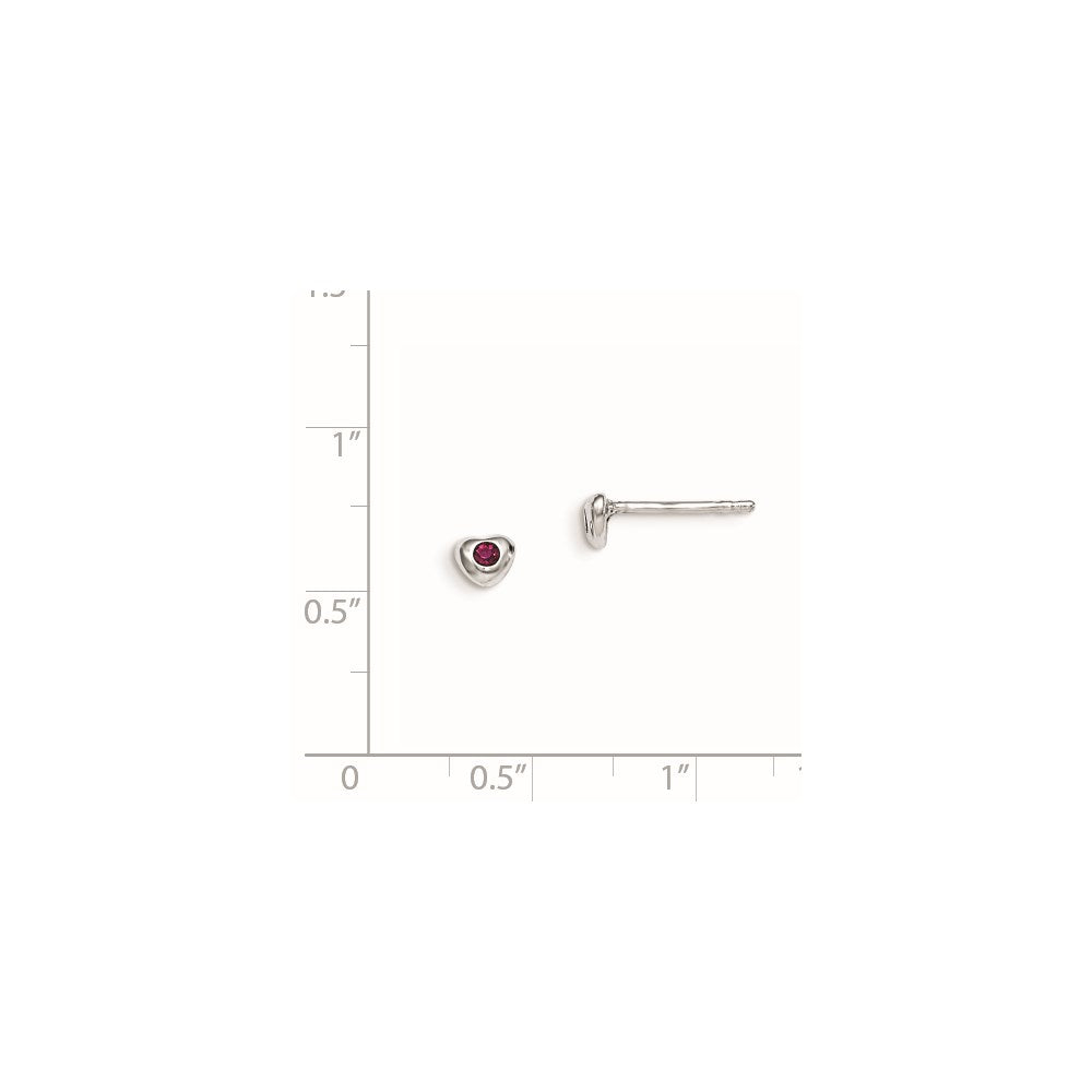 Sterling Silver Madi K RH-pltd July Red Preciosa Crystal Heart Earrings