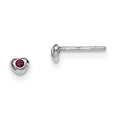 Sterling Silver Madi K RH-pltd July Red Preciosa Crystal Heart Earrings