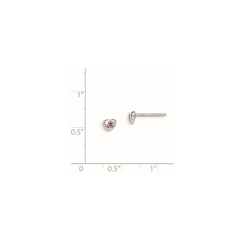 Sterling Silver Madi K RH-pltd June Preciosa Crystal Heart Earrings
