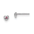 Sterling Silver Madi K RH-pltd June Preciosa Crystal Heart Earrings
