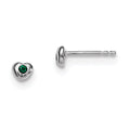 Sterling Silver Madi K RH-pltd May Green Preciosa Crystal Heart Earrings