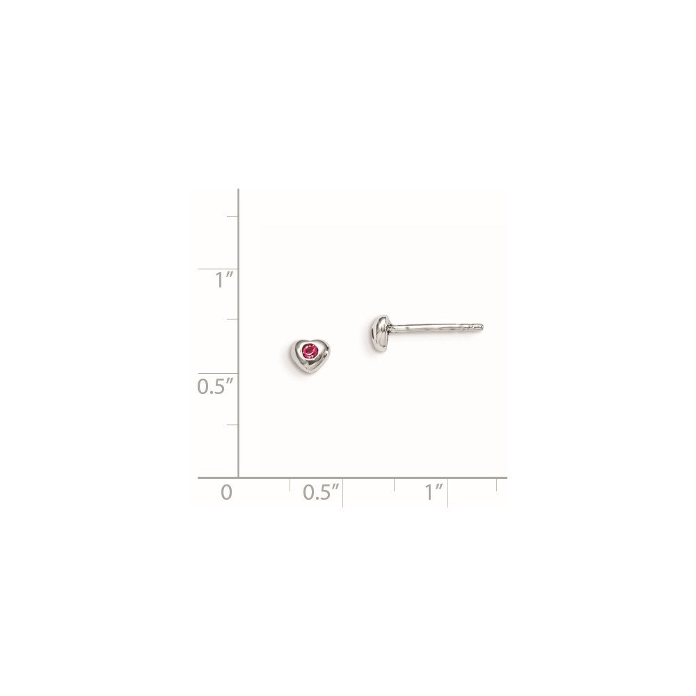 Sterling Silver Madi K RH-pltd Oct Pink Preciosa Crystal Heart Earrings