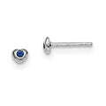 Sterling Silver Madi K RH-pltd Sept Blue Preciosa Crystal Heart Earrings