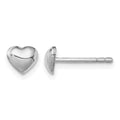 Sterling Silver Rhodium-plated Polished Petite Heart Post Earrings